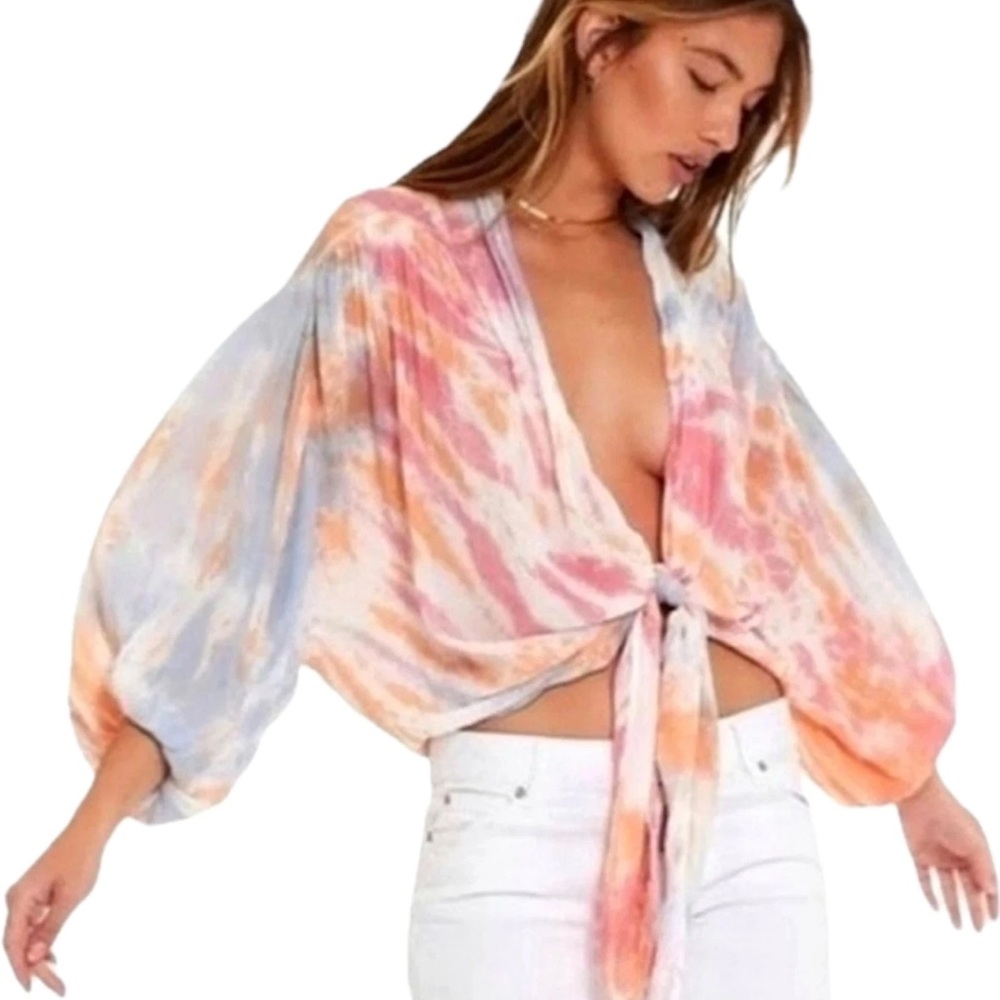 Young Fabulous & Broke Tie-Dye Kimono Top Size Small